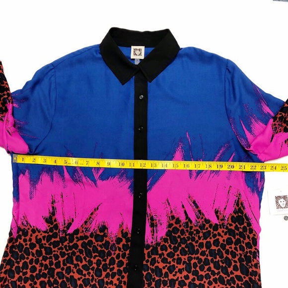 ANNE KLEIN | Multicolour Long Sleeve Blouse | Size 16 - Picture 15 of 16